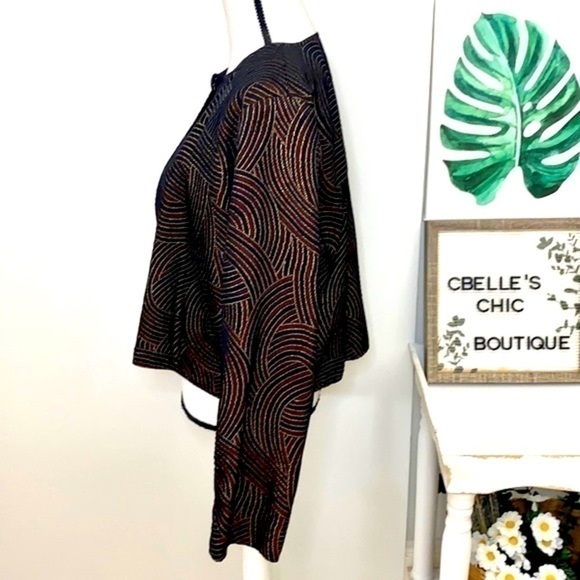 Vintage Cache Metallic Cropped Formal Jacket Sz L - Picture 5 of 10